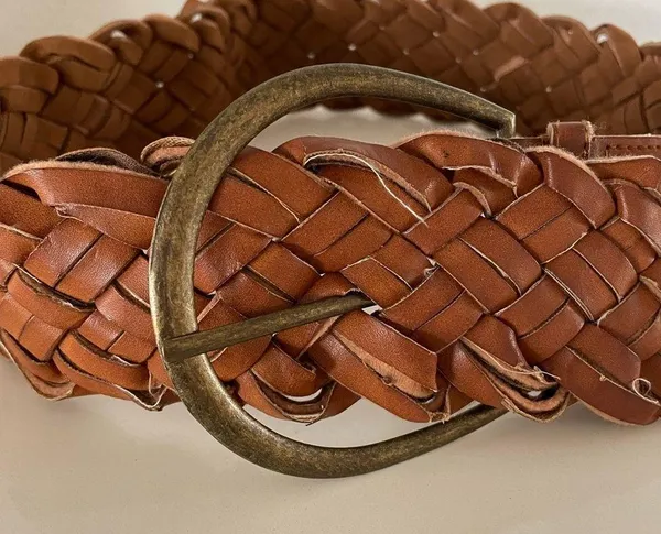 70s Brown Braided Belt - Image 2