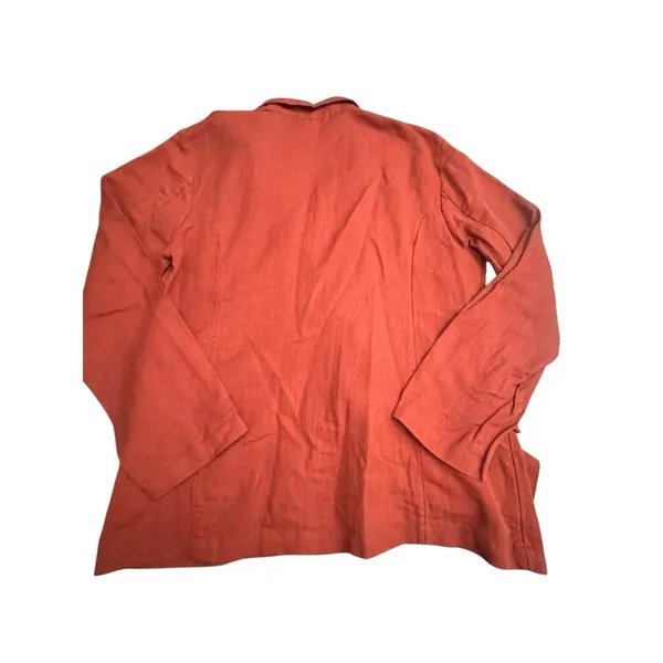 Free People Winnie‎ Linen Blazer Large Suit Jacket Terracotta Double READ #X13-6 - Image 8