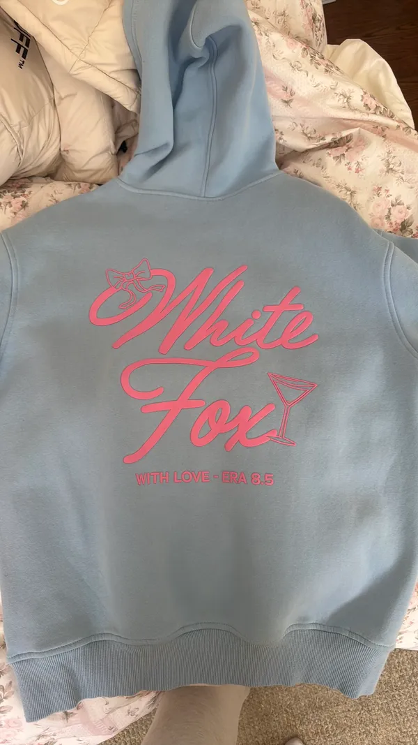 white fox with love sweatshirt - Image 2