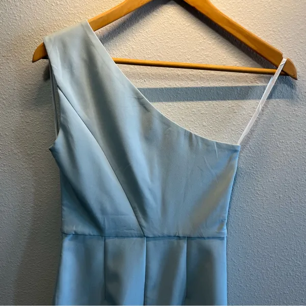 NEW Michael Costello x Revolve Ice Blue Ava One Shoulder Mini Dress - Image 5