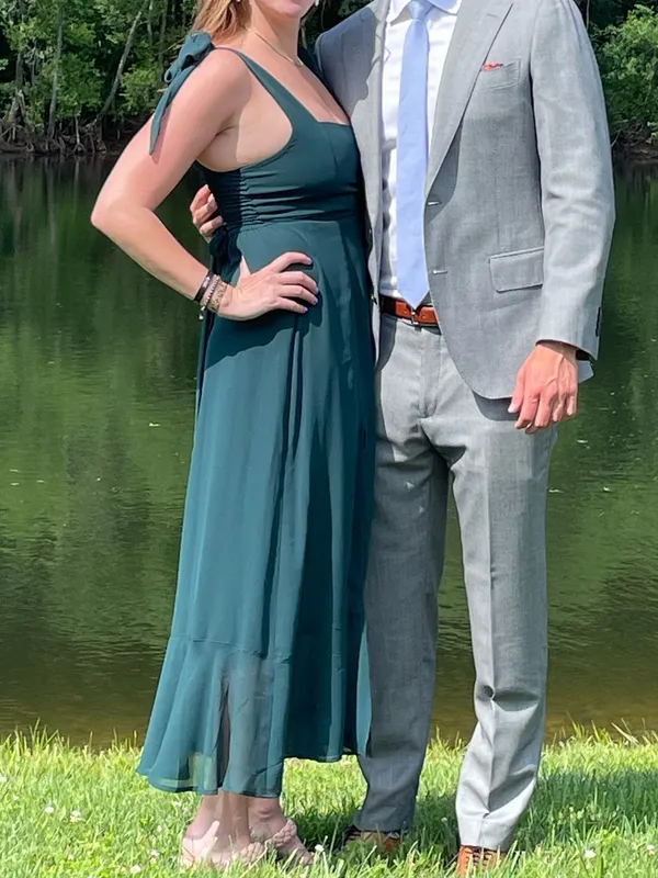 Claire Midi Dress Show Me Your Mumu Emerald Chiffon Wedding guest bridesmaid - Image 10