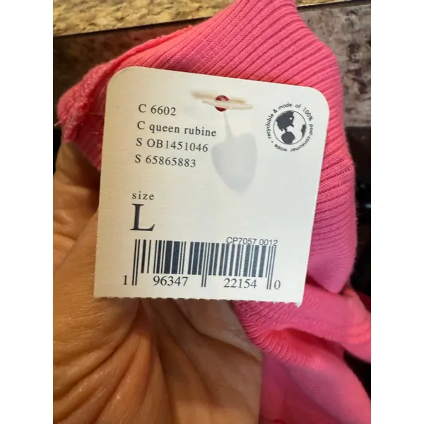 Women's We The Free Pink Ribbed V-Neck Tank Top L - Image 9