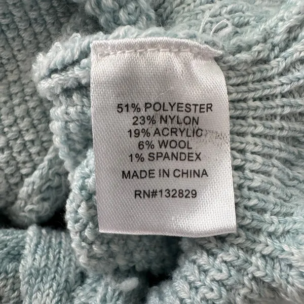 MAJORELLE Langley Cable Ruffle Sweater Small Blue Coquette Cottagecore Boho - Image 10