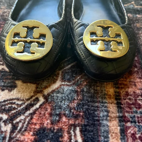 Tory Burch black quilted round toe flats Minnie travel slip on shoes‎ - Image 3