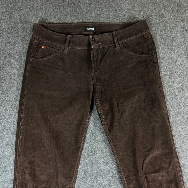 Hudson Collin Flap Skinny Jeans 29 Chocolate Brown Corduroy Low Rise Y2K Fall - Image 10
