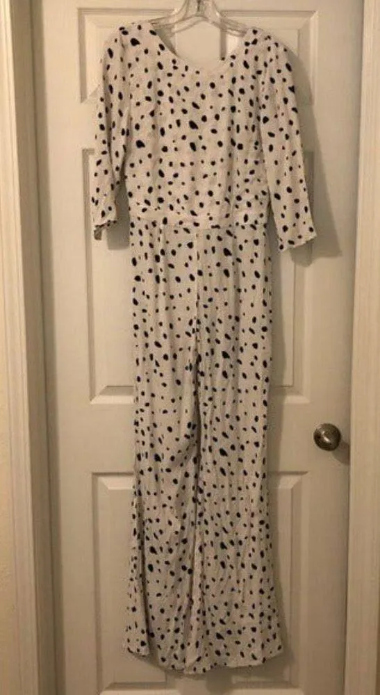 Wildfox Solid Confetti Jumpsuit Vanilla Latte New Small - Image 2