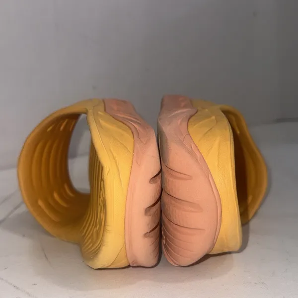 HOKA One One Unisex Orange Yellow Molded Ora Recovery Slide Sandals Size W10 M8 - Image 7