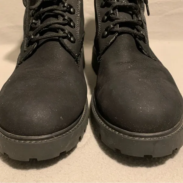ALDO Combat Boots Women Sz 9 Army Green Reflow Knitted Lace Up Chunky Mid Calve - Image 2