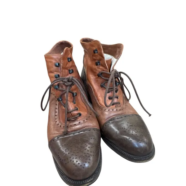 Tano Italian Made Womens Brown Leather Lace-Up Ankle Boots Size 6.5 SKU8151 - Image 5