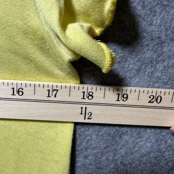 Ten‎ Sixty Sherman Womens Yellow V-Neck Short Sleeve Raw Hem Tee Shirt Large - Image 5