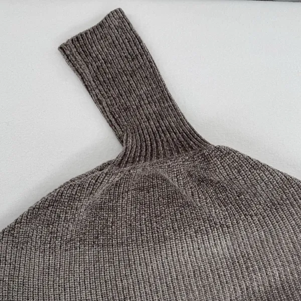 Favlux Chenille Sweater Women L Taupe Brown Oversized Dolman Batwing Cozy Chic - Image 4