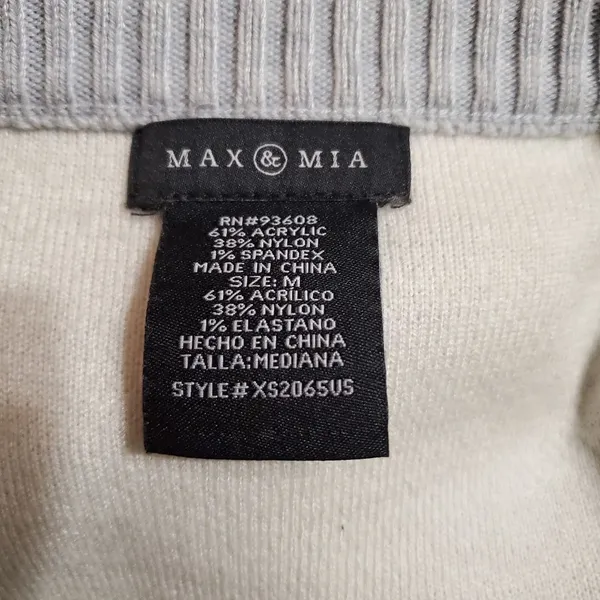 Max & Mia Gray Crew Neck Front Seam Sweater (M) - Image 7