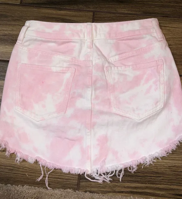 PacSun Pink Tie Dye Jean Skirt - Image 2