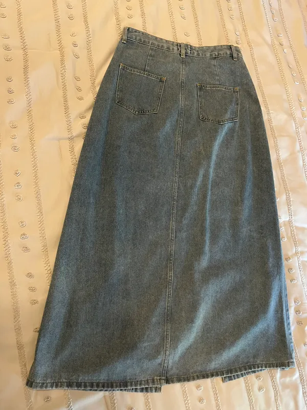 Denim Maxi Skirt Blue Size M - Image 3