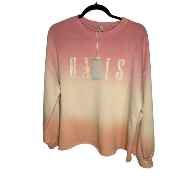 Rails Reeves Pink Peach dip‎ dye sweatshirt NWT Size Small - Image 7