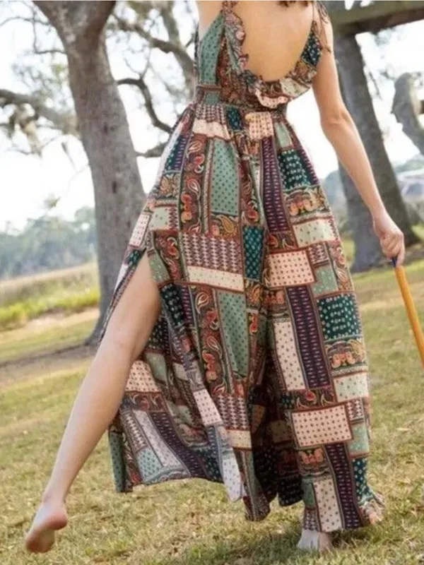 NWT Women’s Natural Life Golden Eye Wide Leg Paisley Patchwork Jumpsuit Size M - Image 2