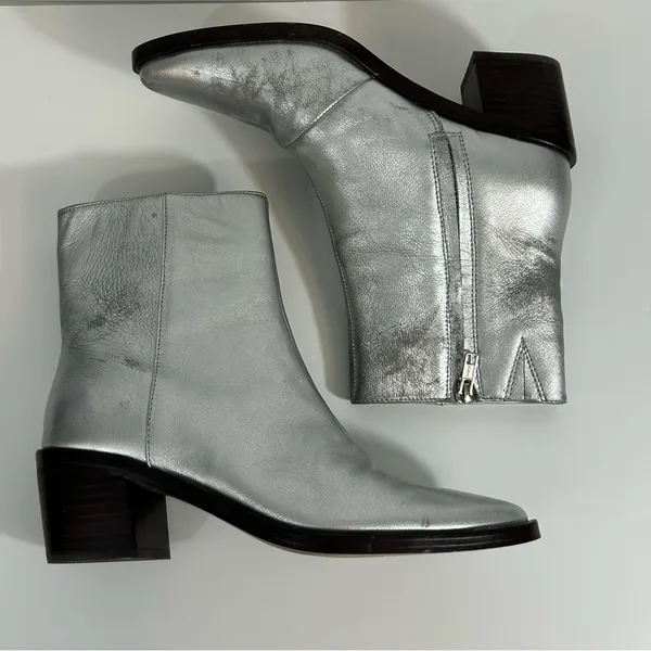 Madewell The Darcy Ankle‎ Boots Silver Size 7 - Image 5