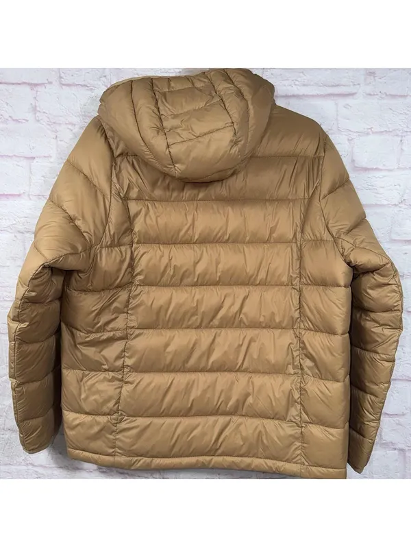 Abercrombie & Fitch Lightweight Packable Puffer Jacket Women’s Large Tan Hooded - Image 7
