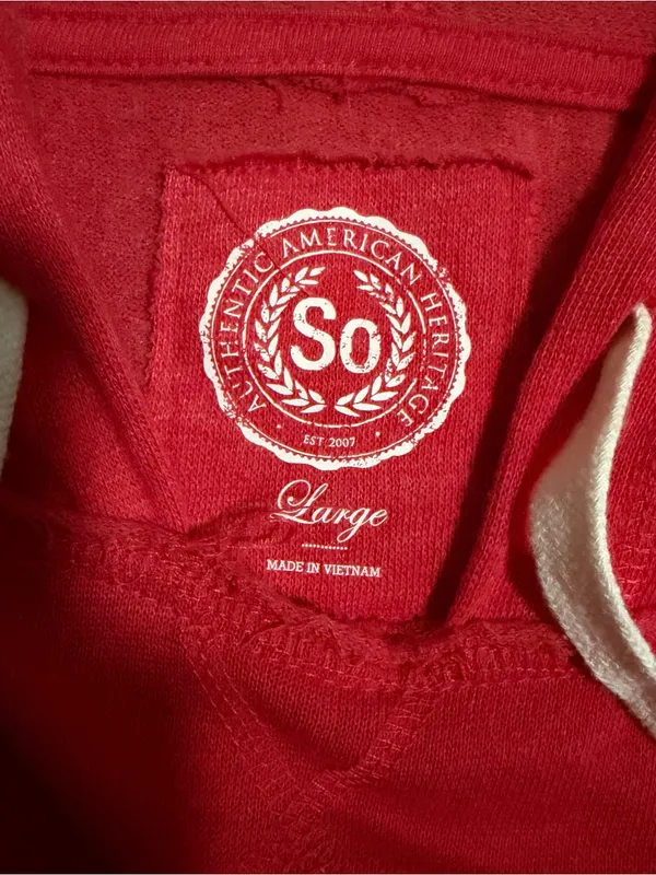 2000s vintage style red long sleeve hoodie - Image 7