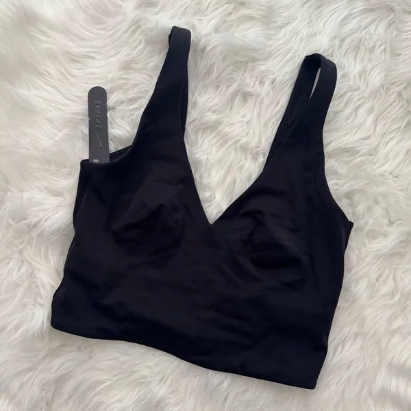 Nike Skims Matte V-Neck Longline Bra Obsidian Size XS - Image 5