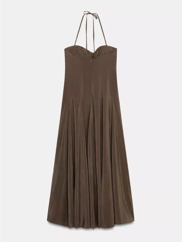 Nwt Zara Fluid Halter Volume Midi Dress Size Xs - Image 5