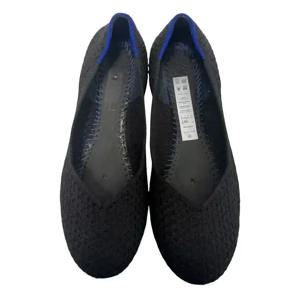 Rothy’s Flat Knit Honeycomb Rounded Toe Flats shoes Black/Blue Halo Size 7 - Image 3