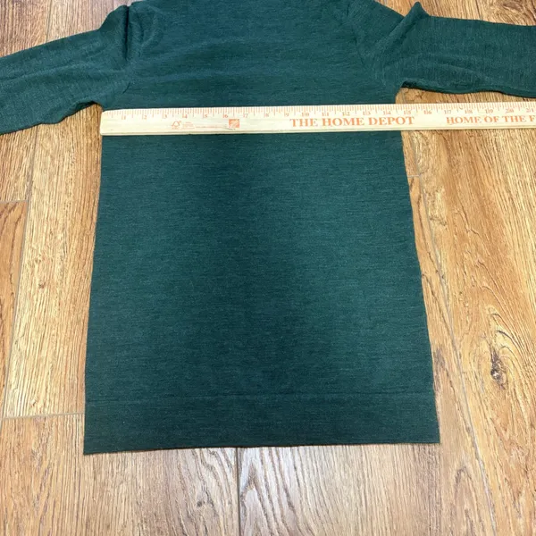 Athleta Flurry Base Layer Turtleneck Top Green Wool Blend Thumbholes Women Small - Image 3