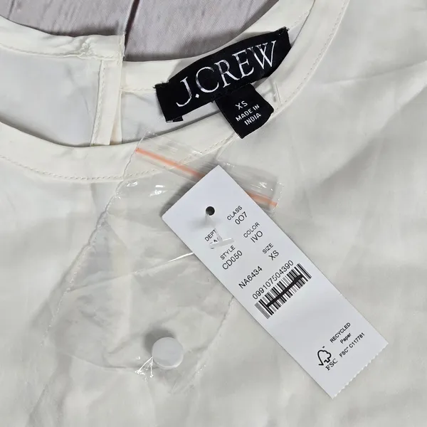 J.‎ Crew Drapey T-shirt top Ivory XS NWT - Image 3