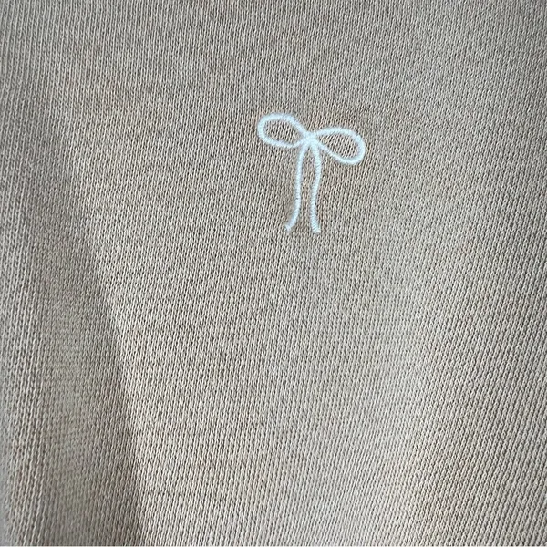 Aerie Tan‎ Bow Embroidered Crop Hoodie - Image 3