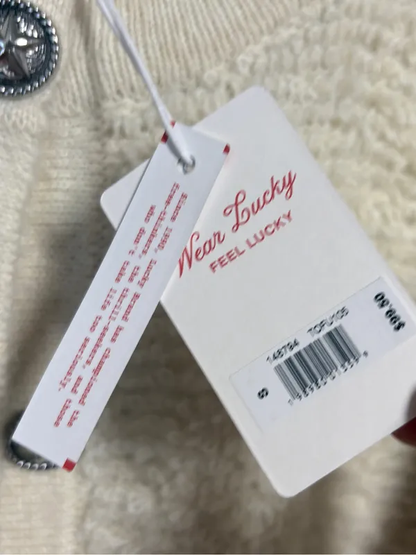 Lucky brand cream button front cardigan size small - Image 6