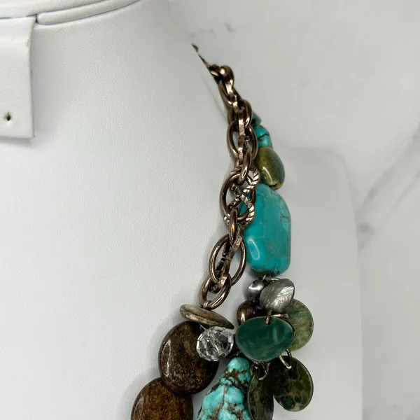 Chico's Chunky Faux Turquoise Statement Necklace 18.5-22.25in ✨ - Image 9