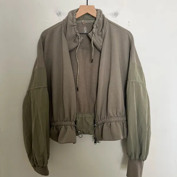 FREE PEOPLE- Movement From The Top Sweatshirt Olive Green Size M - Image 6