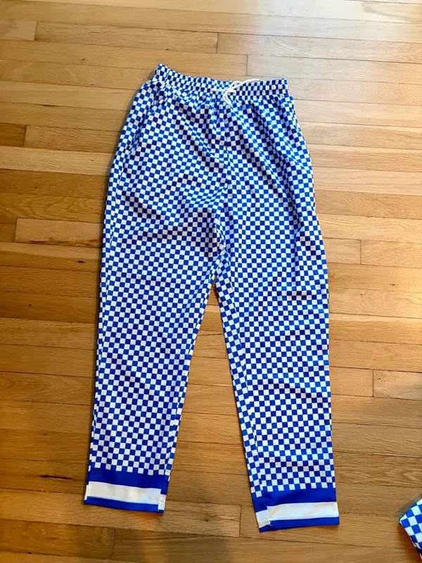 NWOT Blue Checkerboard Sardine Fish Matching Shirt & Pants Set - Image 6