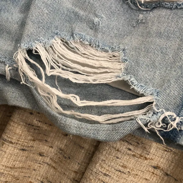 Abercrombie & Fitch Annie High Rise Distressed Denim Shorts - Image 3
