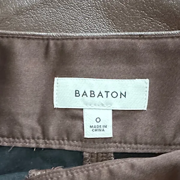 Babaton Brown Vegan Leather Pencil Skirt - Image 2