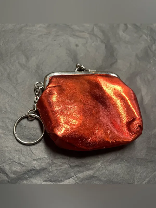 Metallic Red Coin Purse Keychain - Image 3