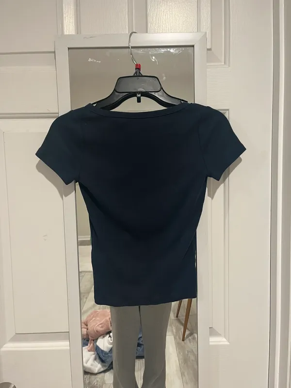 Hollister Henley Navy Button Up - Image 2