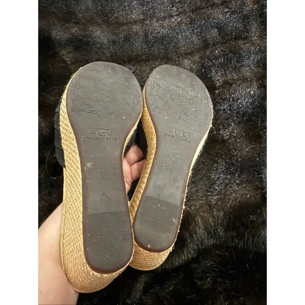 UGG Australia Alvina Wedge Suede Slip On Sandals Women's Size 10 - Image 6