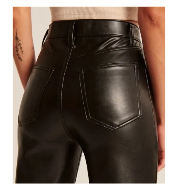 Abercrombie High-Rise Leather Pants - Image 4