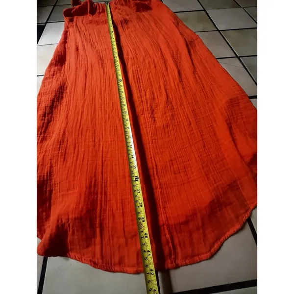 Old Navy halter dress L Orange Flowy Island Trip Cotton Sleeveless Summer Beach - Image 9