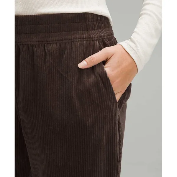 Lululemon Scuba Mid-Rise Wide-Leg Pant 7/8 Velvet Cord Espresso Brown 8 LW5GA5S - Image 4