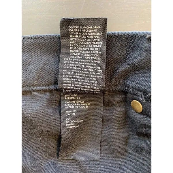 COS Black Jeans Women's 26 Wide Crop‎ 3/4 High Rise Straight Minimal Capsule - Image 9
