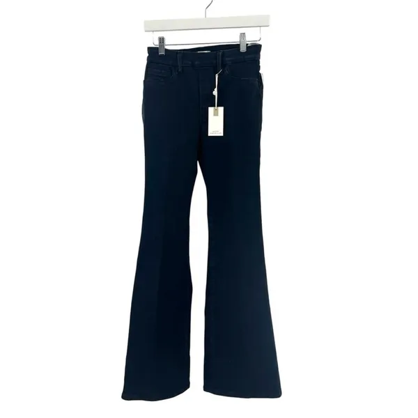 NWT Good American Good Legs Flare‎ Pull On Jeans black sz M - Image 4