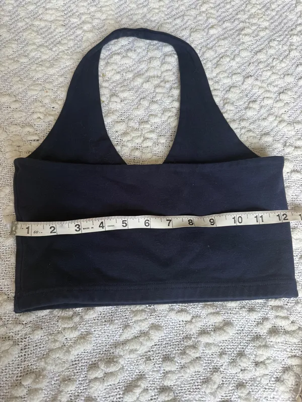 Brandy Melville John Galt Navy Halter Crop Top - Image 4