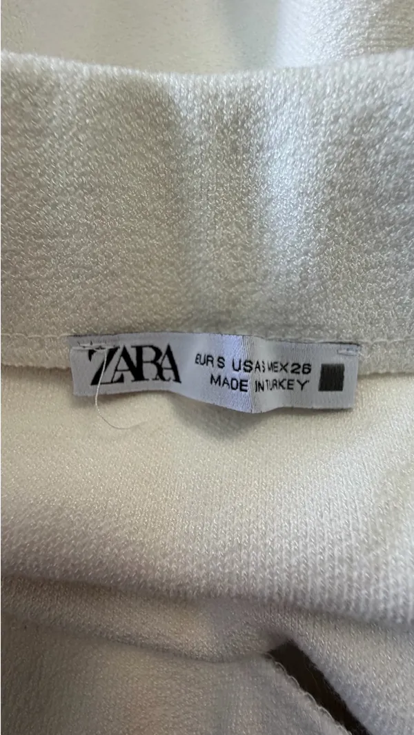 ZARA White Textured Knit High-Waisted Mini Skirt - Size S - Image 9