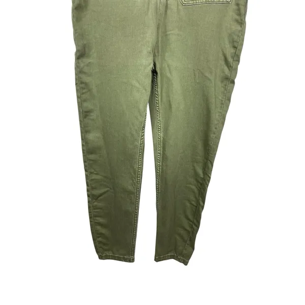 Free People M Army Green Utility Jumpsuit Boiler Suit Coverall Zip Front - Image 4