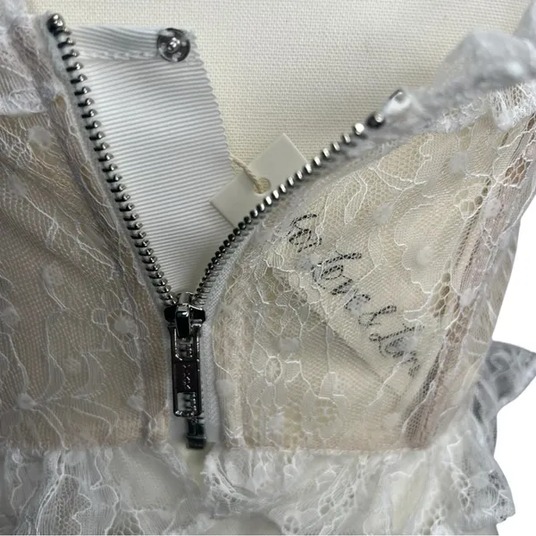 For Love and Lemons Jules Crop Top in White Size Small NWT - Image 6