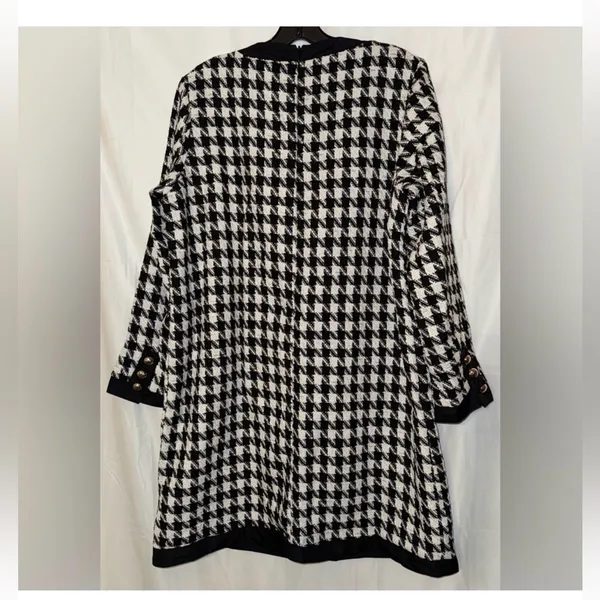 Pomander Place Black White Tweed Bow Mini Dress 2X | NWT Chic Classic - Image 6