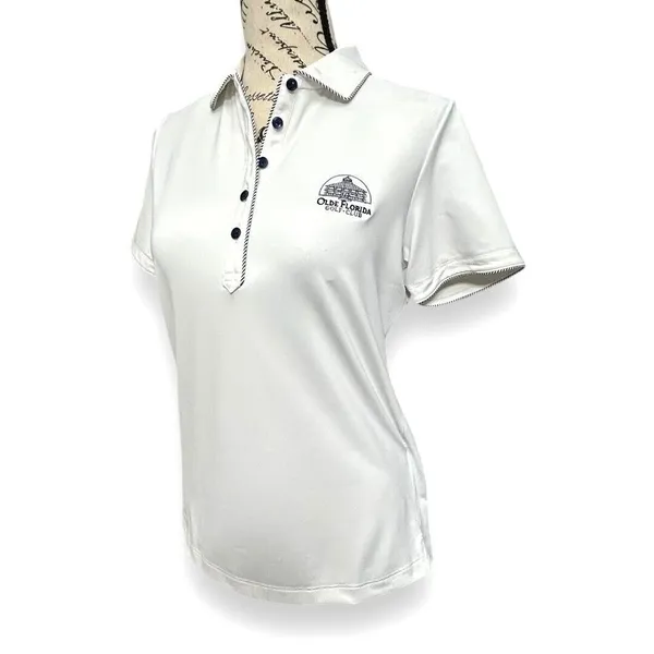 Peter Millar S White Golf Polo Shirt Olde Florida‎ Logo Performance Stretch Top - Image 3