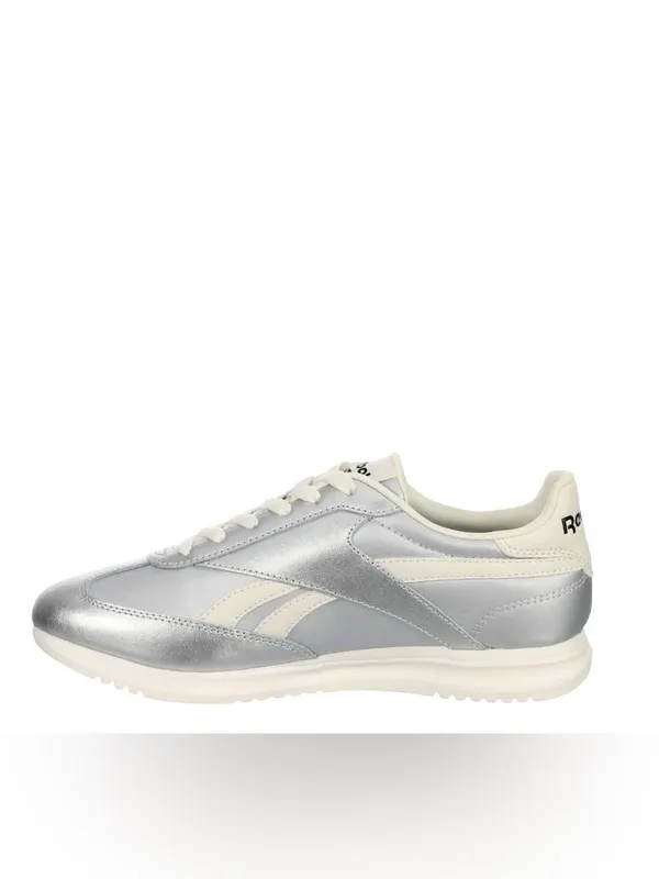 Reebok Women's Metallic Silver and Cream Sneakers - Image 3